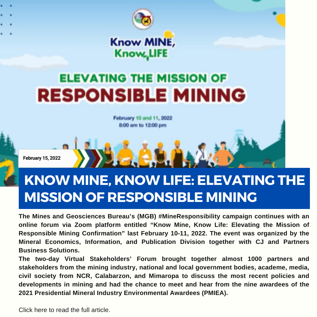 Know Mine Know Life Elevating the Mission of Responsible Mining