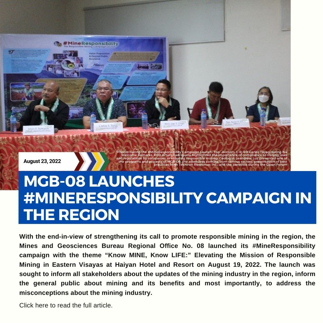 MGB 08 LAUNCHES MINERESPONSIBILITY CAMPAIGN IN THE REGION