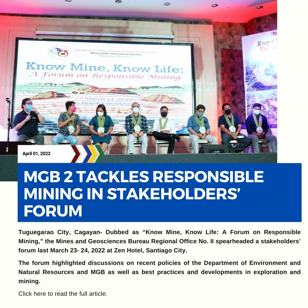 MGB 2 TACKLES RESPONSIBLE MINING IN STAKEHOLDERS FORUM