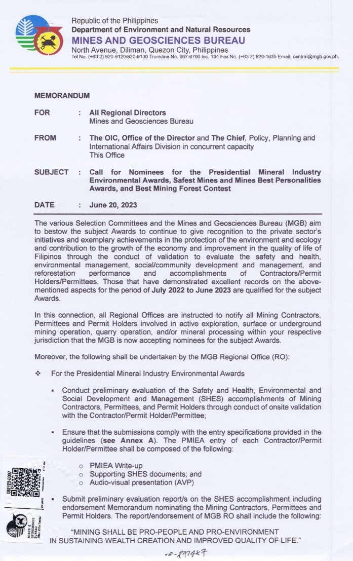 2023 PMIEA Call for Nominees Memo 1