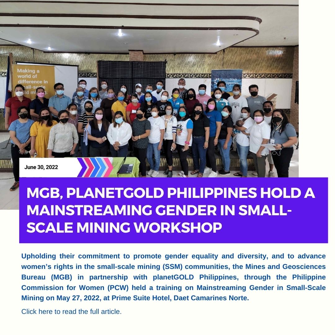 mgb planetgold philippines hold a mainstreaming gender in small scale mining workshop