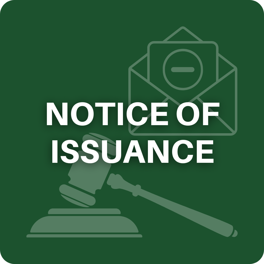 notice of issuance