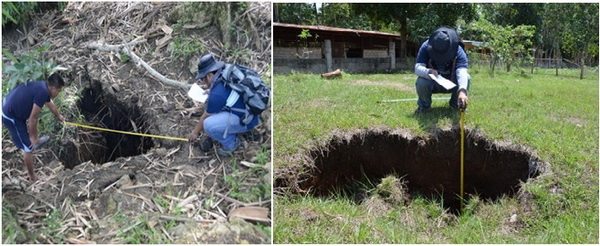 MGB Team doing morphometric measurement of sinkholes